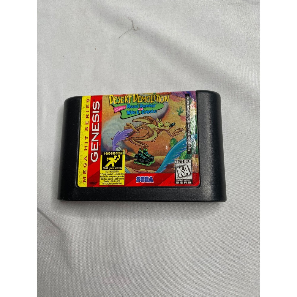 Sega Genesis Desert Demolition Road Runner Wile E Coyote Mega Hit Series Game